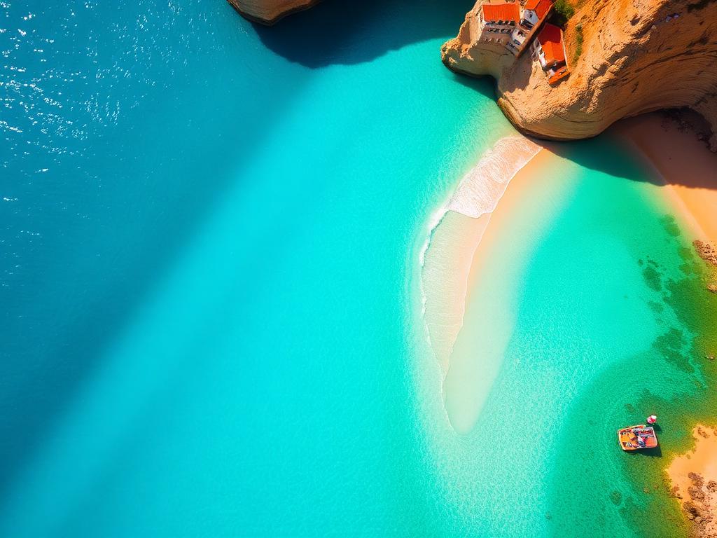 Turquoise beach in the Algarve, Portugal